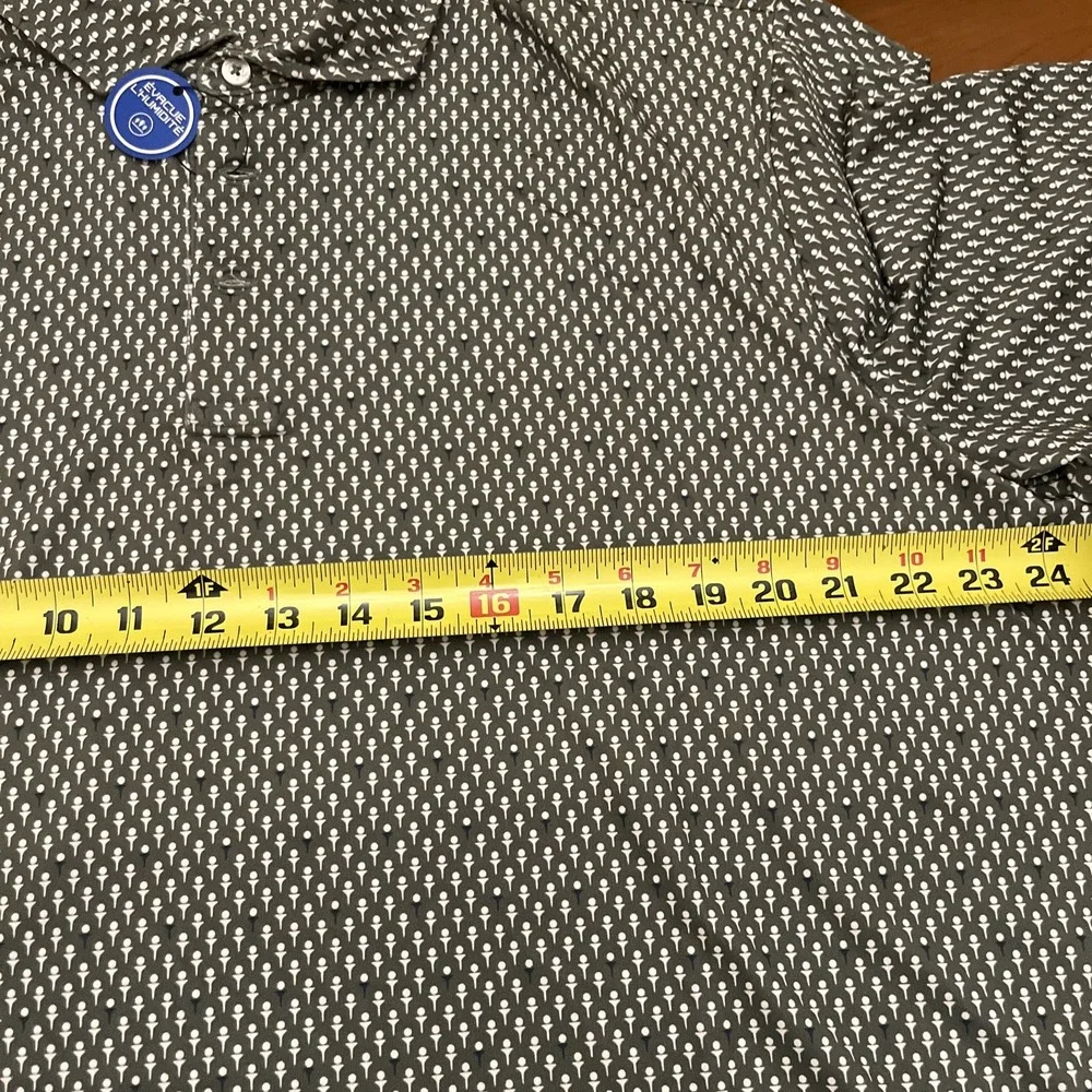 RLX Ralph Lauren Golf Polo Men's XL Green Tee Print Performance Wicking New